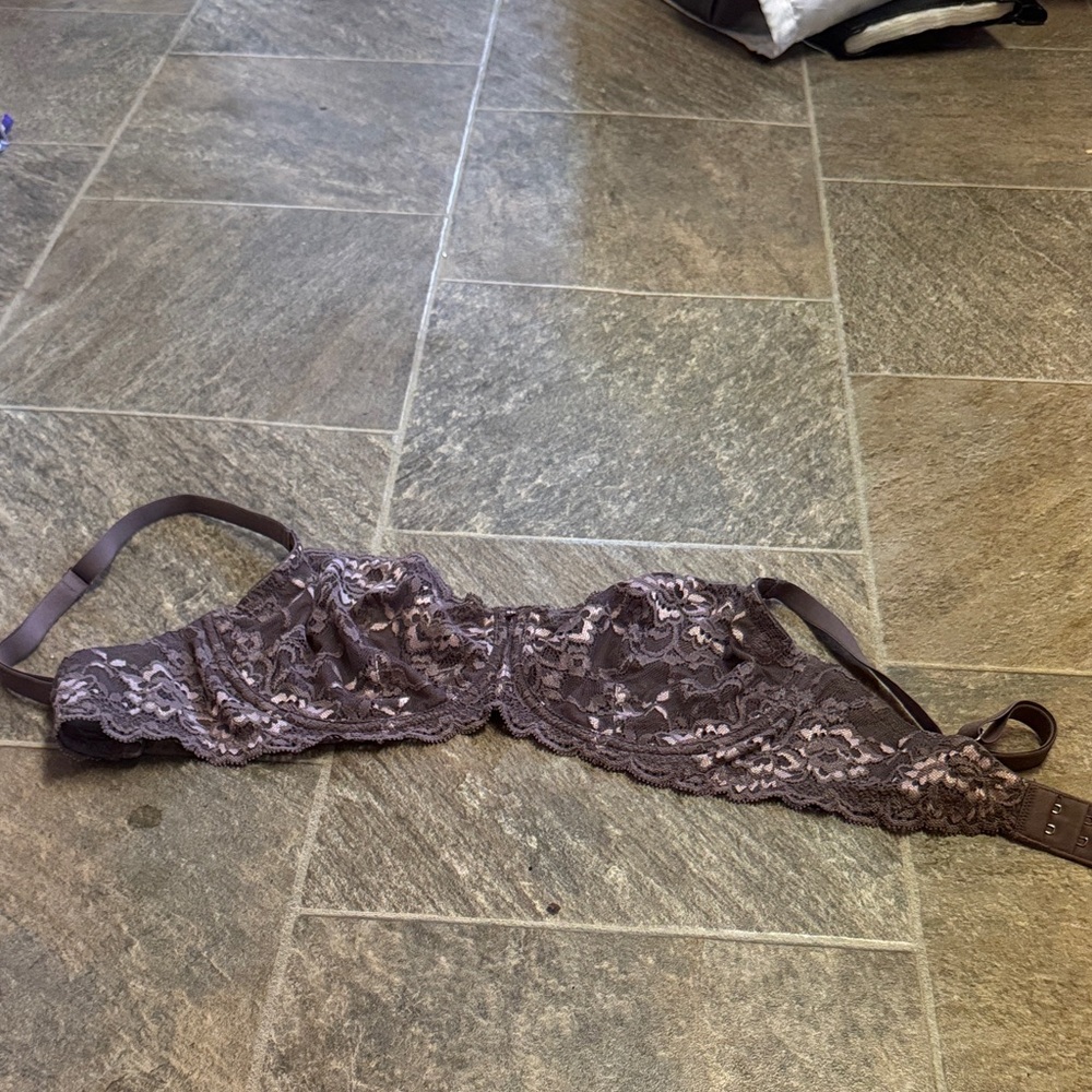 Madewell Lace Underwire Bra in Brown